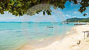 Thong Krut beach with Thai fishing boats, Koh Samui, Thailand