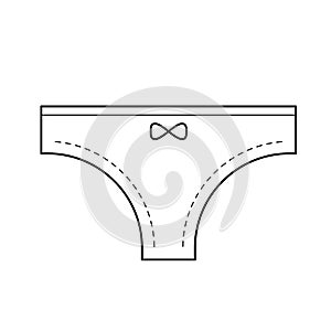 Thong pantie vector line icon.