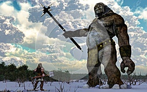 Thor Facing a Frost Giant
