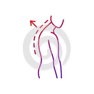 Thoracic kyphosis gradient linear vector icon photo