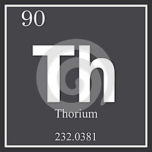 Thorium chemical element, dark square symbol