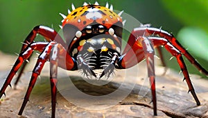 Thorn spider jewel crab arachnid macro photo