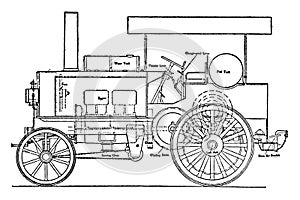 Thornycroft Military Oil Tractor, vintage illustration