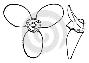 Thornycroft propeller, vintage illustration