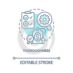 Thoroughness blue concept icon