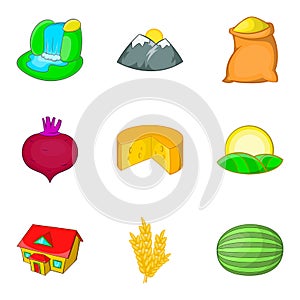 Thorp icons set, cartoon style