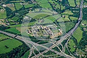 Thorpe Interchange, Aerial View