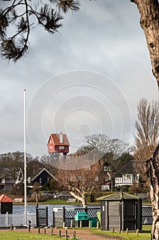 Thorpeness Boating Lake, House and Sign