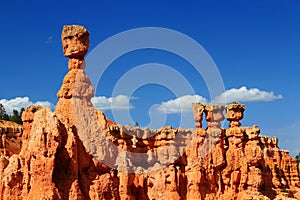 Thors Hammer and Temple of Osiris in Southwest Desert, Sunset Point, Bryce Canyon National Park, Utah, USA