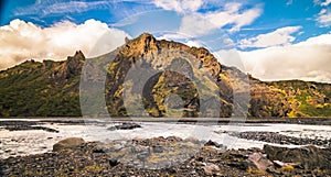 Thorsmork, Iceland mountainside view hike