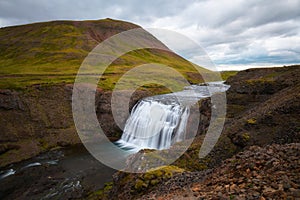 Thorufoss waterfall located on the Laxa i Kjos river near Reykjavik in Iceland