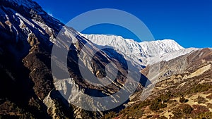 Thorung Phedi - A panoramic view on Manang Valley