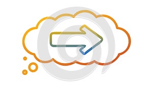 Thought Bubble Arrow, Idea Direction Graphic, vector design Generative AI