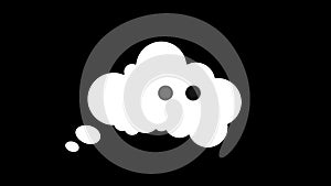 Thought bubble, e-mail, text message. Typing or thinking dots. Type a message. Speech bubble animation. Chat bubble icon motion. V