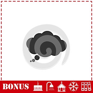 Thought bubble icon flat