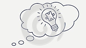 Thought Bubble with Lightbulb, Idea Generation, Creative Thinking, Solution, vector design Generative AI