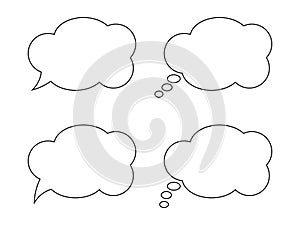 Thought bubble line icon. Speech or think bubble, empty communication cloud.
