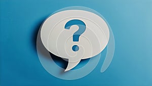 Thought Bubble With a Question Mark on a Blue Background