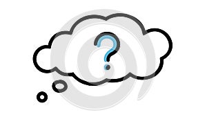 Thought Bubble with Question Mark, Reflecting Doubt or Inquiry, vector design Generative AI