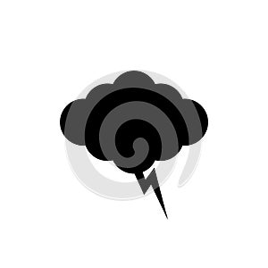 Thought cloud single icon on white background