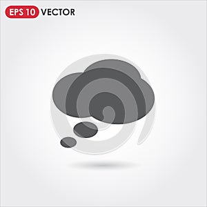 thought cloud single vector icon