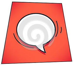 Thought or dialog bubble, message cloud on red