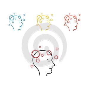 Thought disorder. Vector icon.