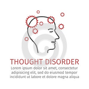 Thought disorder. Vector icon