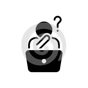 Black solid icon for Thought, peruse and think