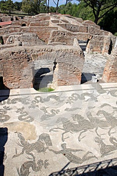 Mosaic di Neptune in Ostia Antica, Italy photo