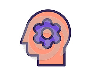 Thought process think single isolated icon with filled line and outline flat style