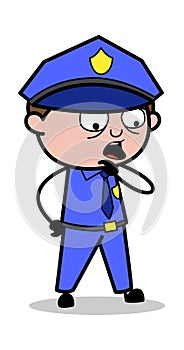 Thought - Retro Cop Policeman Vector Illustration