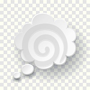 Thought text bubble symbol. Blank empty speech balloon. Dream cloud template. Vector think cloud illustration on