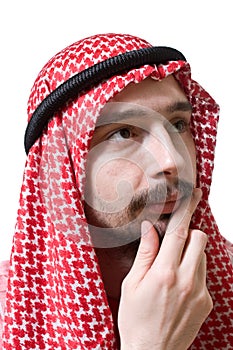 Thoughtful arabian young man