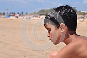 Thoughtful Beachgoer