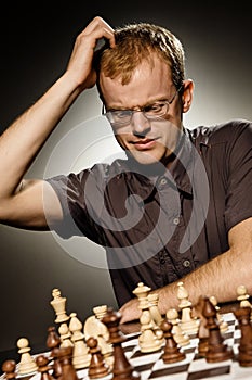 Thoughtful chess master