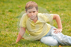 Thoughtful confident boy