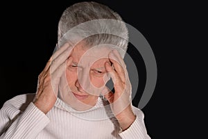 Thoughtful elder man