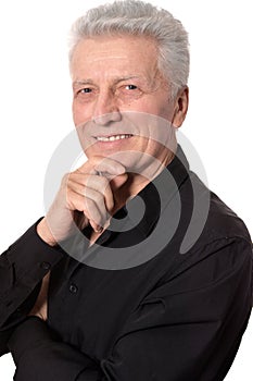 Thoughtful elder man