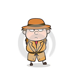 Thoughtful Face - Female Explorer Scientist Cartoon Vector