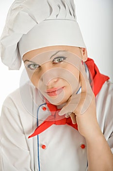 Thoughtful female chef