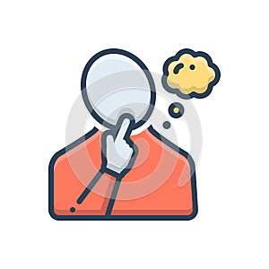 Color illustration icon for Thoughtful, considerate and personality