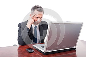 Thoughtful lawyer at his desk