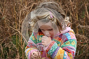 Thoughtful little girl