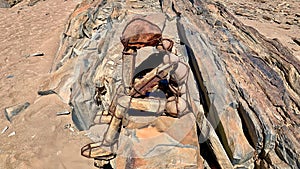 Thoughtful Lone Man on a rock