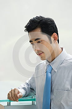 Thoughtful looking businessman
