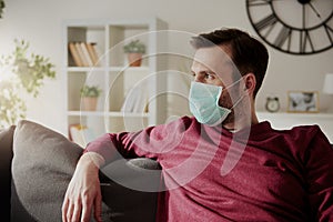 Thoughtful man in face mask