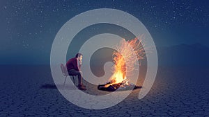 A thoughtful man in front