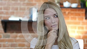 Thoughtful, Pensive Beautiful Girl, Thinking, Brainstorming