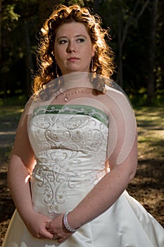 Thoughtful Redheaded Bride
